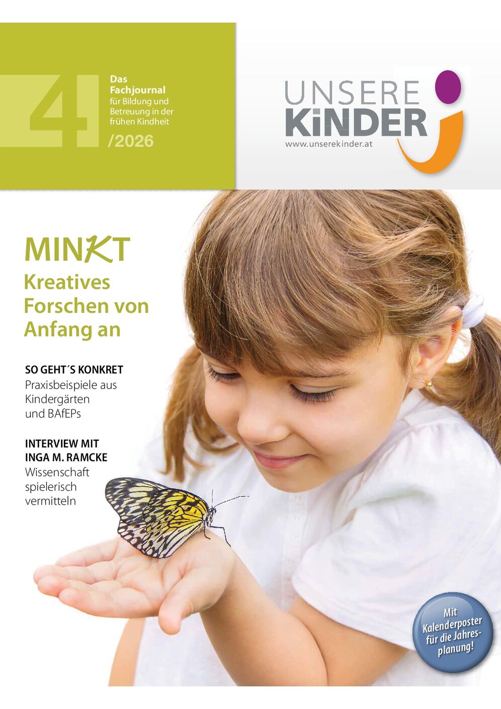 UNSERE KINDER Ausgabe 4/2026, Fachjournal, Elementarpädagogik, Kleinkindpädagogik, Kindergarten
